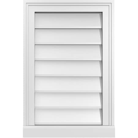 Ekena Millwork Vertical Surface Mount PVC Gable Vent w/ 2"W x 2"H , Brickmould Sill Frame, 16"W x 24"H GVPVE16X2403SN